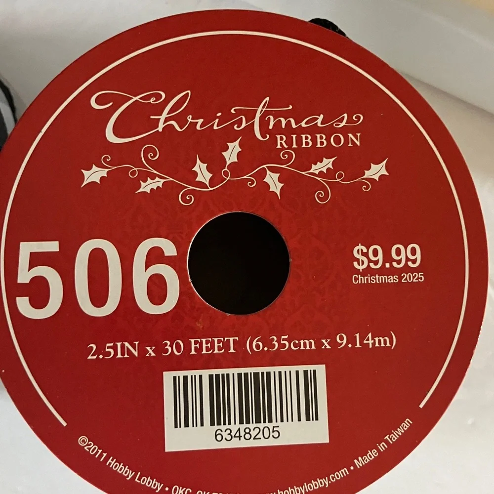 8 Rolls Black and White Checkered Wired Edge Ribbon Set Total 270‎ Feet